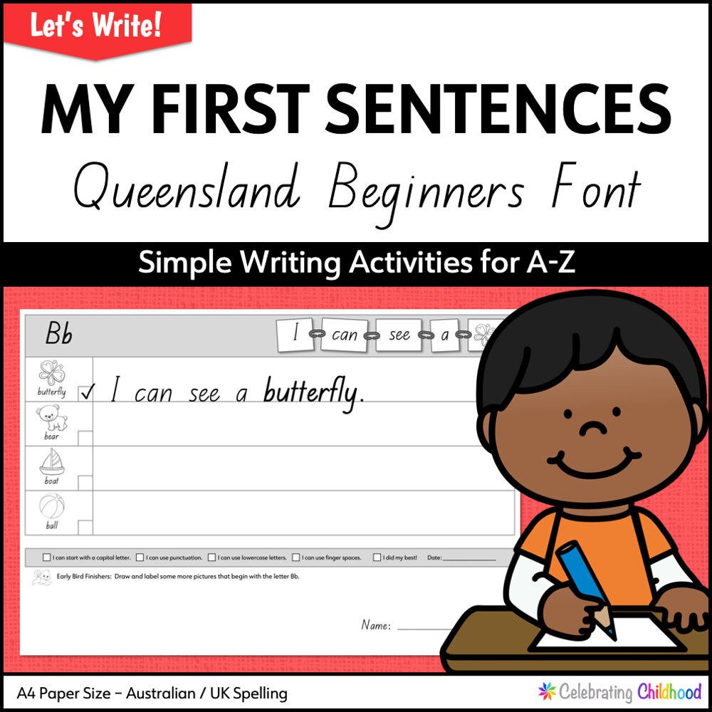 my-first-sentences-early-writing-activity-sheets-in-qld-beginners-font